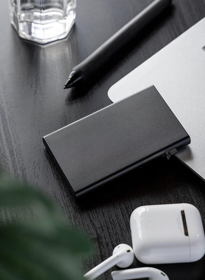 Highlark Black Slim Stainless Steel Card Holder, Side Pull Card Design for Men & Women - Image 2